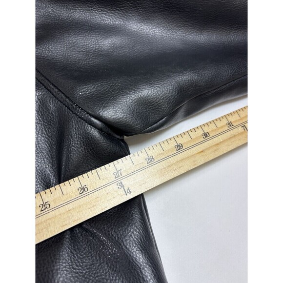 Miletta Faux Leather Coat Jacket Black XL Faux Fur Lining Zip Front Pockets - Picture 4 of 16